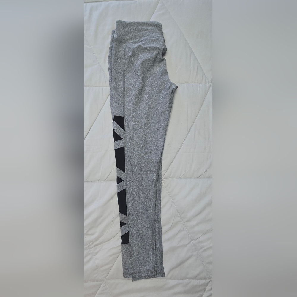 Gray Leggings with Black Accents